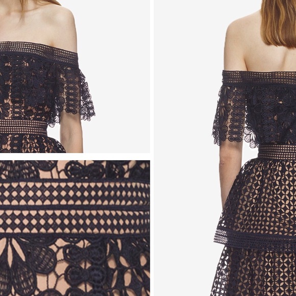 NWT Authentic Off Shoulder Guipure Dress UK 8 - Picture 3 of 6